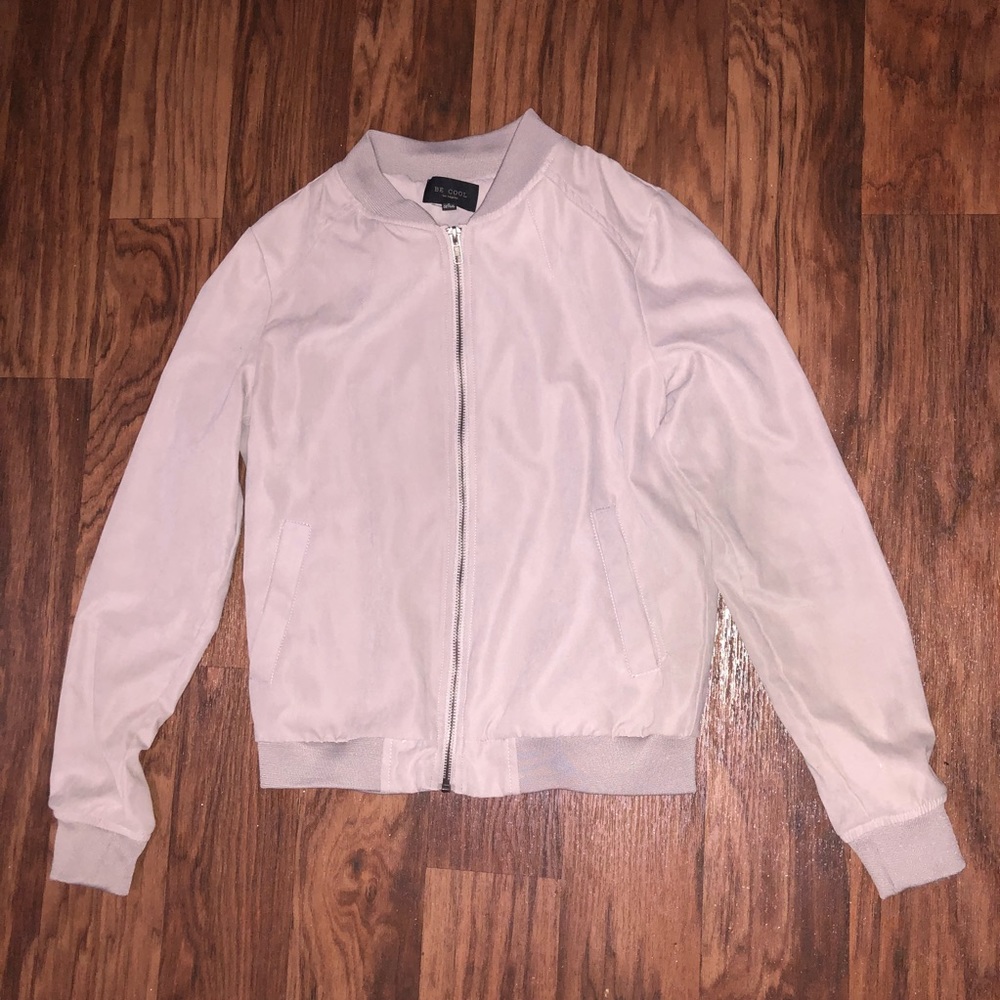 Grey suede-like light jacket